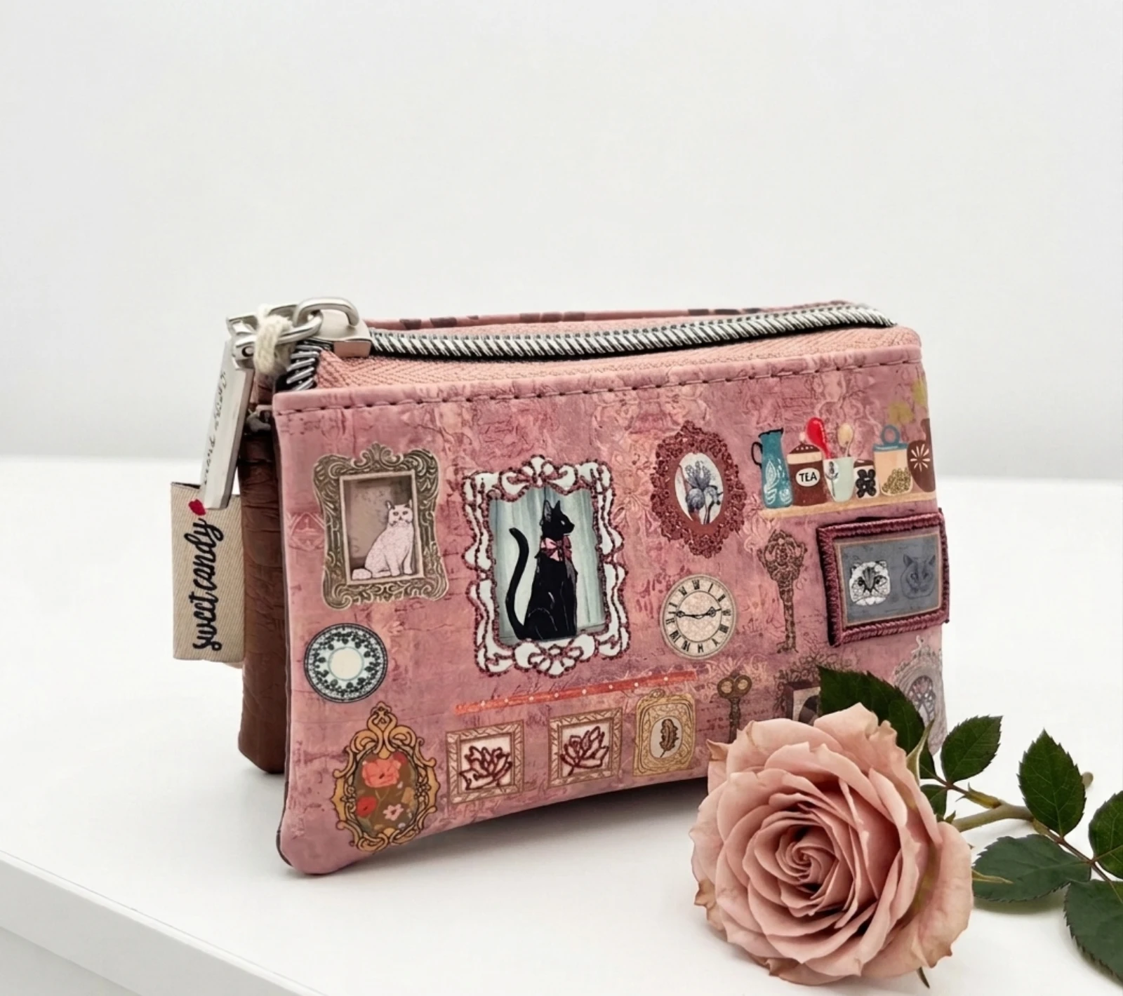 Monedero portamonedas Sweet Candy gatos rosa